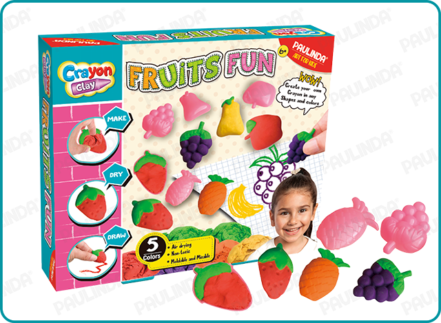 5×30g Crayon Clay Fruits Fun Color Box