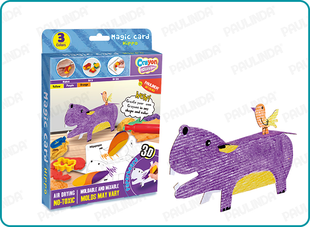 Crayon Clay Magic Card Hippo